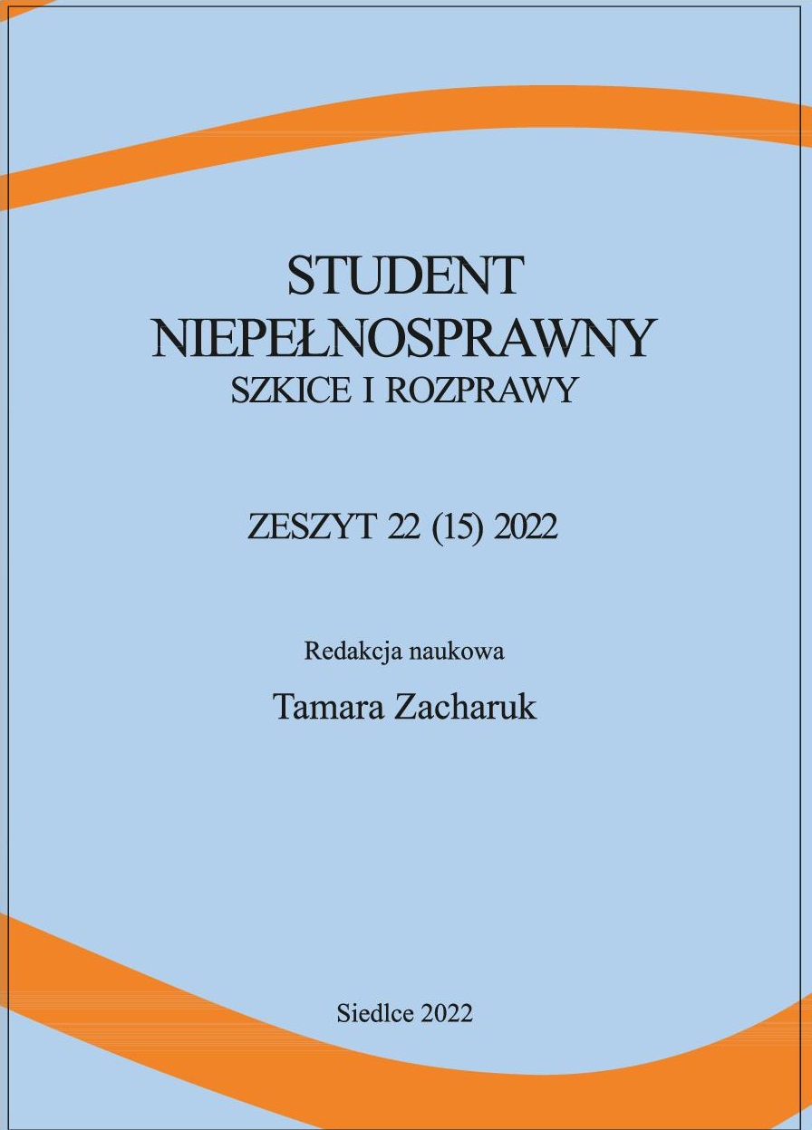 Student Niepełnosprawny. Szkice i rozprawy zeszyt 21 z 2021